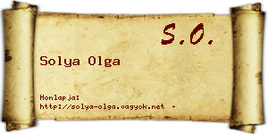 Solya Olga névjegykártya