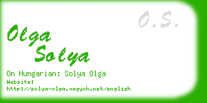 olga solya business card